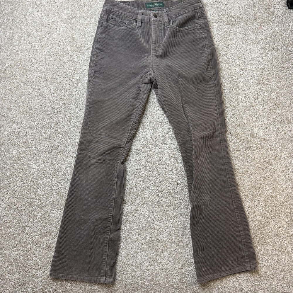 Lauren Ralph Lauren Pants Womens 2 Brown Corduroy Classic Bootcut Khakis Stretch